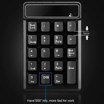 Bluetooth USB Numeric Keypad Mini 19 Keys Number Pad Wireless Wired Keyboard • $21.65