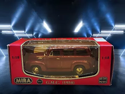 Mira Golden Line 1:18 Scale Diecast Metal G.M.C. 1950 Burgundy Red Suburban MIB • $50