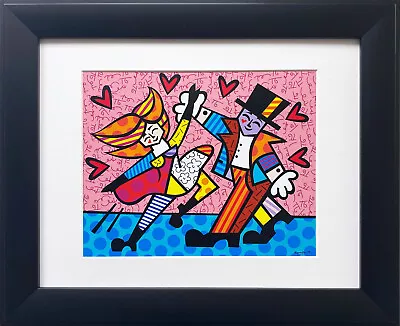 Romero Britto  Dancing Couple  NEWLY CUSTOM Matted FRAMED Art Print POP Love  • $199.99