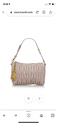 Miu Miu Gathered Leather Pink Shoulder Bag • $300