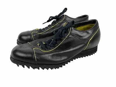 Vintage Referee Shoes Spot-Bilt Size 8 Black 70s Rare Ripple Sole • $89.75