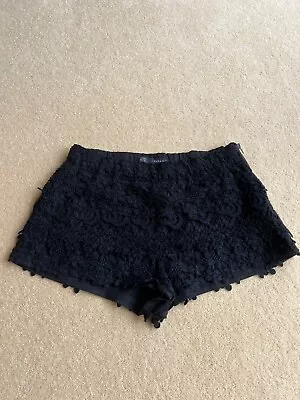 £9 • Buy Zara Basic, Black Lace Shorts/hot Pants. Size S