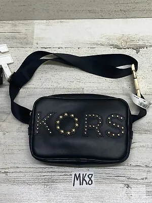 Michael Kors Black Studded-Logo Belt Bag • $59.99