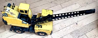 VINTAGE 70'S TONKA PRESSED STEEL MIGHTY CRANE TRUCK W Metal Crank Wheels • $40