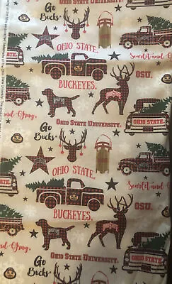 Ohio State University OSU Christmas Fabric  - 1/4 Yard (9”x42”) Fast Shipping! • $3.95