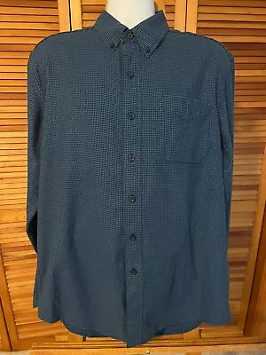 L.l. Bean Men's Size Large Long Sleeve Cotton Plaid Flannel Shirt - Mint • $18.25