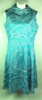 Emilio Borghese Sleeveless A-Line VINTAGE Dress Fits S Or M Chest 34.5 Teal • $27.49