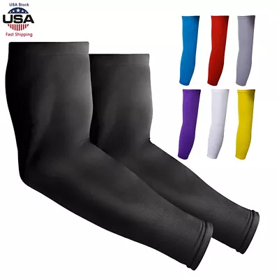 $7.99 • Buy UV Sun Protection Arm Sleeves For Men & Women Sports Compression Cooling Sleeve