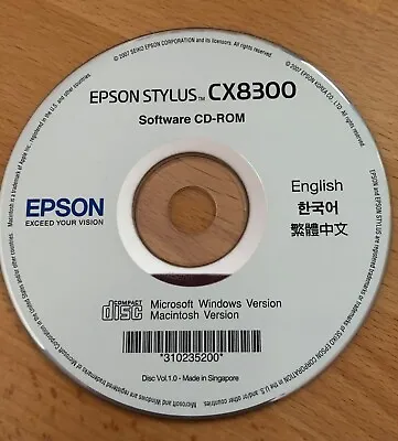 Epson Stylus CX8300 Printer Software Cd NEW Rom Microsoft Windows MAC   • £2.59