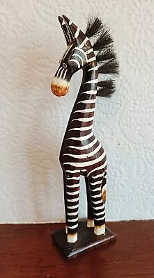 30cm Zebra Hand Carved Wooden Indonesian Fair Trade Statue Figure Ornament  • £10.50