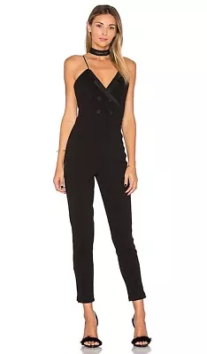 $56 • Buy Lovers + Friends Elsa Black Tuxedo Jumpsuit Revolve $190 NWT XS