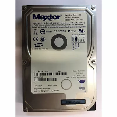 7H500R0 - Maxtor 500GB 7200 RPM IDE 3.5  HDD • $89