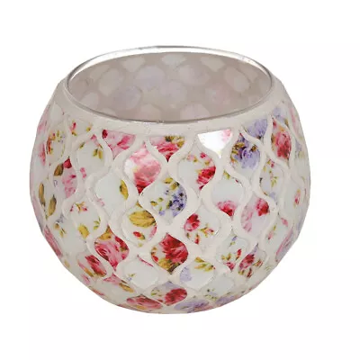 Straits Floral Globe Tealight Holder Red Flower Decorative Candle Jar Home SALE • £10.25