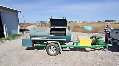 Wood Fired Smoker Bbq Rotisserie (89  X 32 ) On Trailer - Lightly Used • $5500