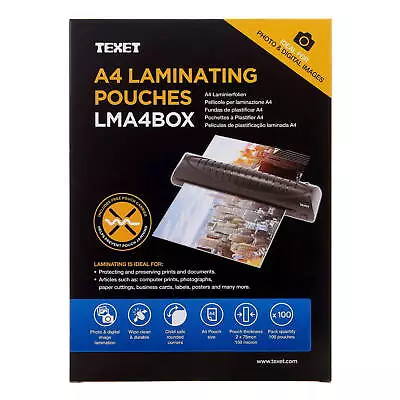 Texet A4 Laminating Pouches 150 Micron - Pack Of 100 • £12.87
