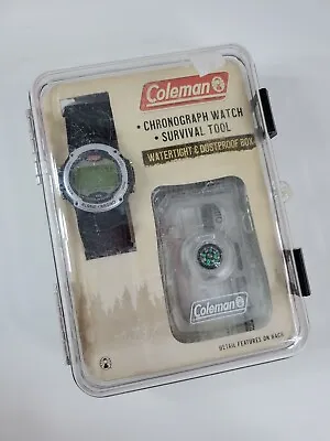Coleman Men’s Chronograph Watch & Survival Tool And Case  NEW  FAST US SHIP • $19.99