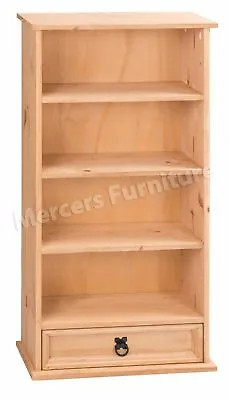 £34.99 • Buy Corona DVD Rack Bookcase 1 Drawer 4 Shelf Display Storage Unit Mercers Furniture