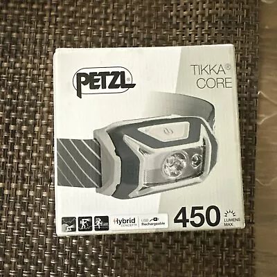 NEW! Petzl TIKKA CORE 450 Lumens Headlamp W/Red Lighting E067AA00 Color Gray • $27