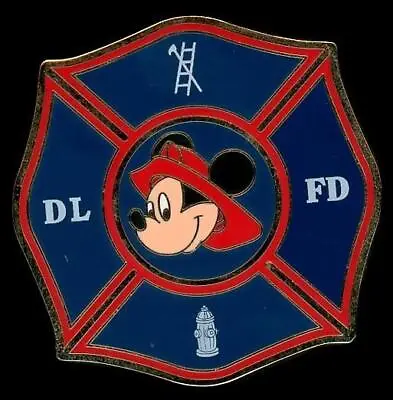 DLR Mickey Mouse Fireman Badge Blue DL FD Disney Pin 54375 • $34.95