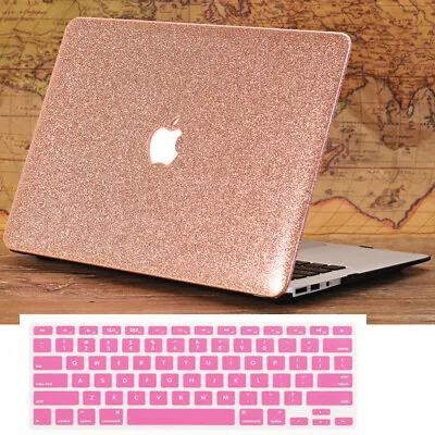 £12.99 • Buy 2in1 Leather Glitter Pink Hard Case + Keyboard Cover For MacBook Air Pro 13 In