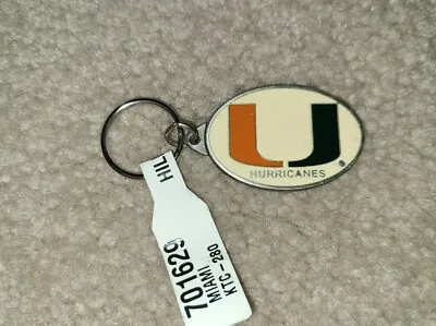NCAA University Of Miami Hurricanes NWT Pewter Keychain Free Ship • $7.29