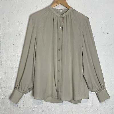Equipment Femme Ivory Silk Long Sleeve Blouse Size Medium • $60
