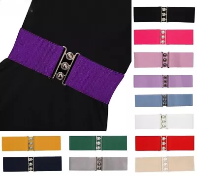 £4.32 • Buy 1xWomen Elasticated Belt Wide Classic Ladies Vintage Retro 1950's Waist Cincher