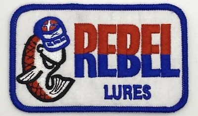 Rebel Lures Fishing Patch Vintage Style Retro Sew Iron Patch Hat Cap • $5.60