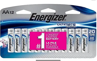 12 Energizer AA L91 Ultimate Lithium Batteries In Original Packaging  • $24.99