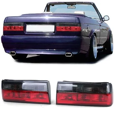 2pcs. RED Smoked TAILLIGHTS / Rear Lamps FOR BMW E30 87-91 Facelift • $187.74