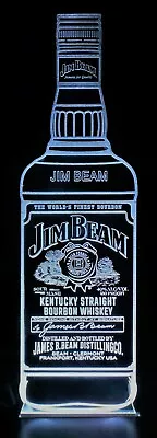 Jim Beam Bottle 3D Acrylic Edge Lit Light LED Lamp Base Bar Signs  • $35