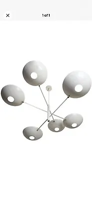 6 Light COUNTERBALANCE Mid Century Modern Raw Brass Pendant Sputnik Chandelier • $425