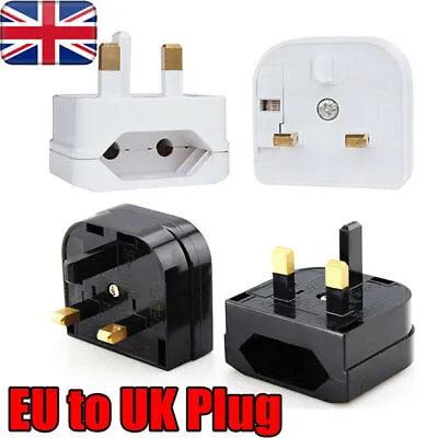 £7.99 • Buy EU European Euro Europe 2-Pin To 3-Pin - UK Travel Plug Socket Converter Adapter