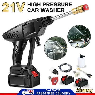 £59.89 • Buy 2 Battery Portable Cordless Car High Pressure Washer Jet Water Wash Cleaner Gun