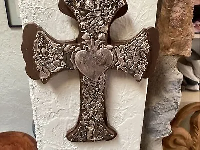 Vintage Refurbished Wooden Milagro Cross 12” X 10” X 2” • $49