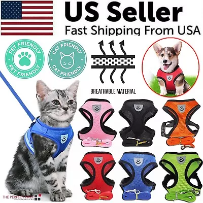 Cat Dog Pet Harness Adjustable Control Vest Dogs Reflective S M L XL Leash • $6.95