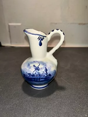 Vintage 4 1/4  Delft Windmill Ewer- FG Handwork Made In Holland • $3.99