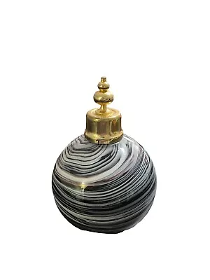 Black & White Swirl Glass (Murano?) Spray Perfume Bottle • $20.49