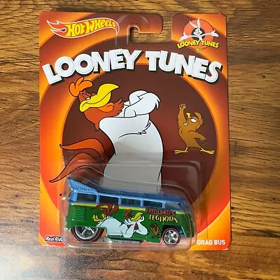 Hot Wheels Looney Tunes Volkswagen T1 Drag Bus Foghorn Leghorn Real Riders Metal • $29