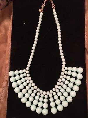 $6 • Buy Modern J Crew Aqua Blue Statement Necklace 
