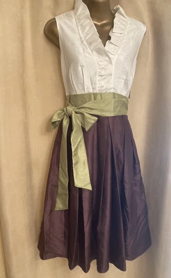 £15 • Buy Jessica Howard Dress Size 14 , Taffeta Effect Ivory Green Brown  Wedding Races