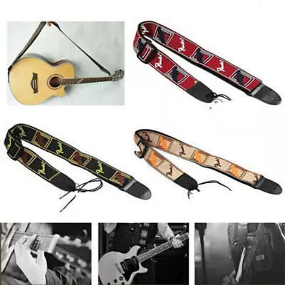 Embroidered Guitar Fender Straps For Electric Acoustic Guitar Bass Ukulele M • $16.49