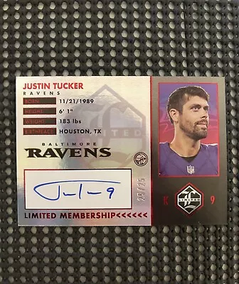 2023 Panini Limited Membership Justin Tucker Auto Baltimore Ravens 25 /25 • $30