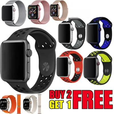 $9.49 • Buy Sport Silicone Milanese Band IWatch For Apple Watch Ultra 8 1-7 40/41/44/45/49mm