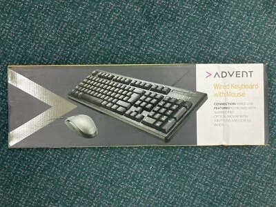£16.99 • Buy Advent Wired Keyboard With Mouse C112 Black / Grey