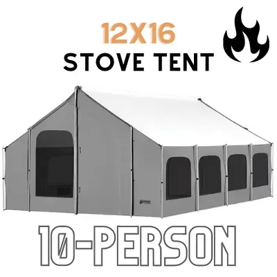 Kodiak Canvas 6116 12x16 Cabin 10 Person Stove Ready Lodge Tent • $1249.98