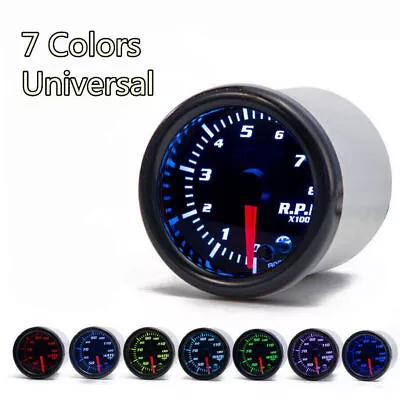 12V Metal 0~8000 RPM Tachometer Tach Gauge Meter 7 Color LED Car Motor Truck • $38.89