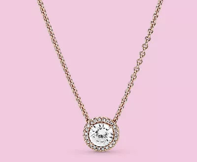 $239 • Buy ~ Genuine Authentic Pandora Round Sparkle Halo Necklace 45cm 386240CZ