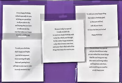 £1.60 • Buy NEW! 10 BIRTHDAY CARD INSERTS PRE-CUT, A5, A6, 5x5, 6x6,7x5, 100gsm, 5 GREETINGS
