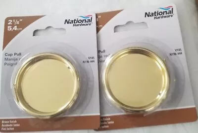 $10.50 • Buy Lot Of 2 National Hardware N196-444 2-1/8 Inch Bright Brass Cup Pull